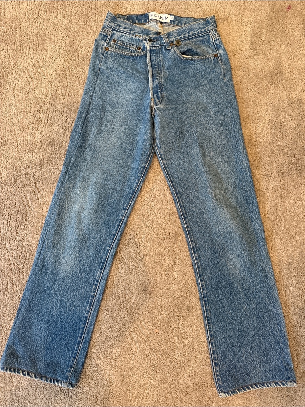 EB Denim Women's Straight Jeans in Medium Blue